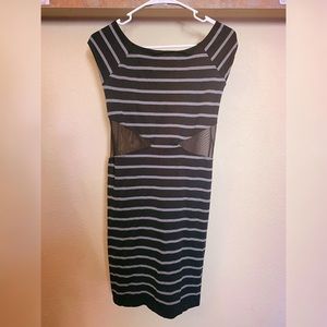 Black/grey Sexy Midi Dress w/ Open Back